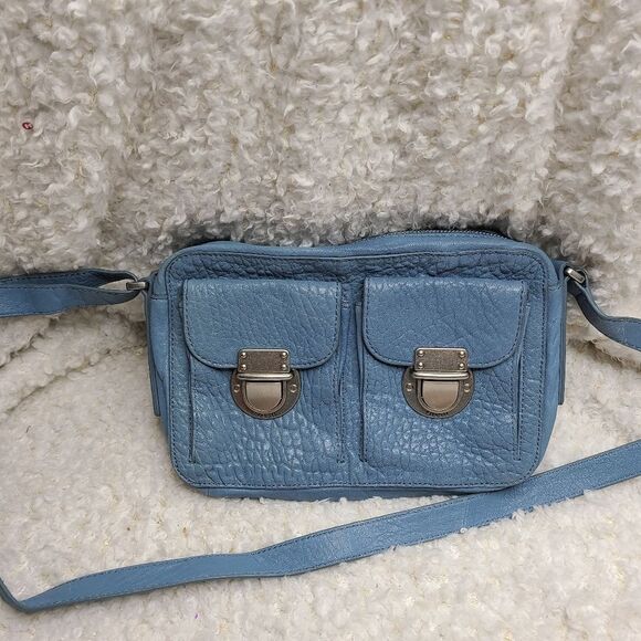 Fossil Blue Pebble Leather Crossbody Bag - Picture 1 of 6